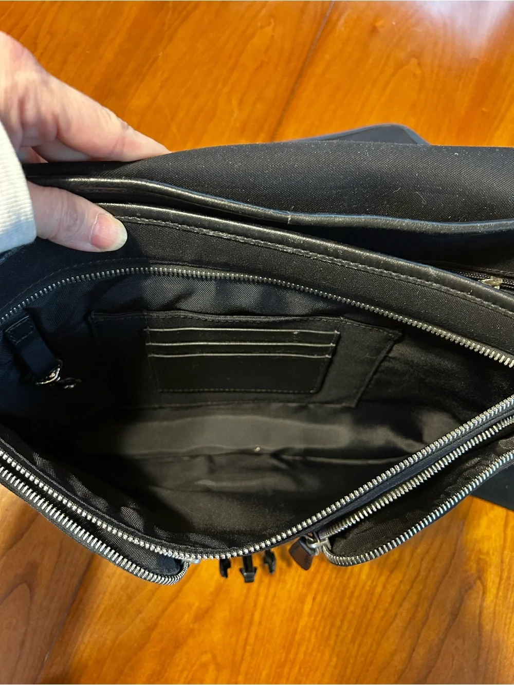 Coach Black Ballistic Nylon and Leather Messenger Laptop Bag G35-6411